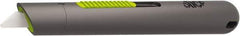 Slice - Retractable Utility Knife - 5.3" Blade, Black Rubber Handle, 1 Blade Included - Industrial Tool & Supply