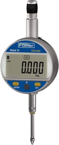 Fowler - 0 to 25mm Range, 0.0005" Graduation, Electronic Drop Indicator - Center Lug Back, Accurate to 0.0004", Inch & Metric System, LCD Display - Industrial Tool & Supply