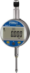 Fowler - 0 to 25mm Range, 0.0005" Graduation, Electronic Drop Indicator - Center Lug Back, Accurate to 0.0004", Inch & Metric System, LCD Display - Industrial Tool & Supply