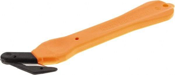 Klever Innovations - Hook Blade Safety Cutter - Black & Orange Plastic Handle, 1 Blade Included - Industrial Tool & Supply