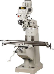 Enco - 9" Table Width x 49" Table Length, Variable Speed Pulley Control, 3 Phase Knee Milling Machine - R8 Spindle Taper, 3 hp - Industrial Tool & Supply