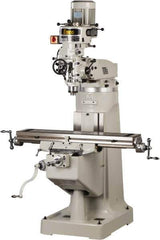 Enco - 9" Table Width x 42" Table Length, Step Pulley Control, 3 Phase Knee Milling Machine - R8 Spindle Taper, 3 hp - Industrial Tool & Supply