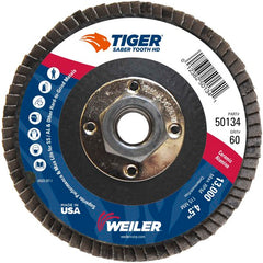 ‎4-1/2 Saber Tooth High Density Ceramic Abrasive, 60C, 5/8″-11 UNC Nut - Industrial Tool & Supply