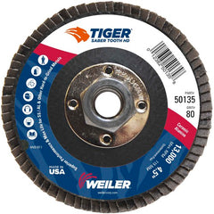 ‎4-1/2 Saber Tooth High Density Ceramic Abrasive, 80C, 5/8″-11 UNC Nut - Industrial Tool & Supply
