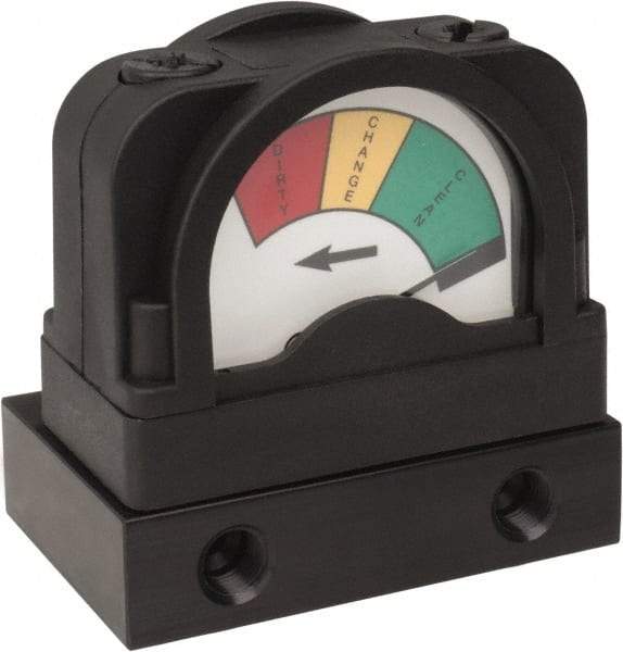 PRO-SOURCE - Glass Filled Nylon FRL Pressure Gauge - Use with Filters - Industrial Tool & Supply