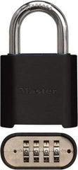 Master Lock - 2" Body Width x 3" Body Height, 1" Shackle Clearance, Powder Coating Combination Lock - 5/16" Shackle Diam, 1" Shackle Width, Set Your Own 4 Digit Combination - Industrial Tool & Supply