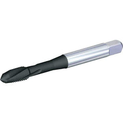 Kennametal - 1/4-28 UNF 3 Flute 2B Plug Spiral Flute Tap - Powdered Metal, Nitride Finish, 63.4mm OAL, Left Hand Flute, Right Hand Thread, H4, Series T660 - Exact Industrial Supply