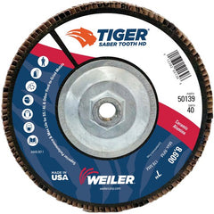 7″ Saber Tooth High Density Ceramic Abrasive, 40C, 5/8″-11 UNC Nut - Industrial Tool & Supply