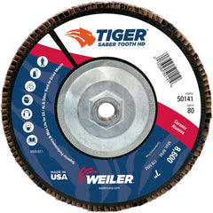 7″ Saber Tooth High Density Ceramic Abrasive, 80C, 5/8″-11 UNC Nut - Industrial Tool & Supply