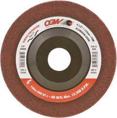 Camel Grinding Wheels - 7" Fine Grade Aluminum Oxide Deburring Disc - 5/8-11 Threaded Center Hole, Arbor Connection, Maroon - Industrial Tool & Supply