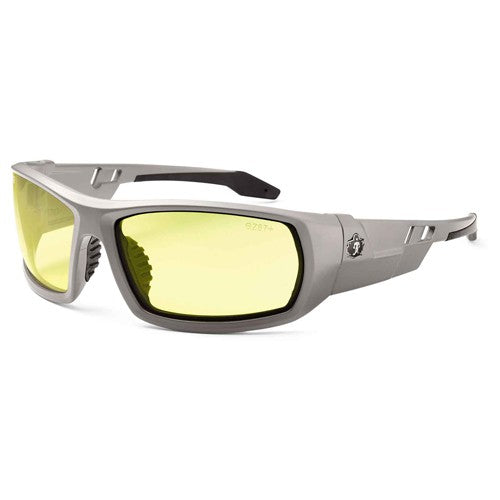 Odin Yellow Lens Matte Gray Safety Glasses - Industrial Tool & Supply