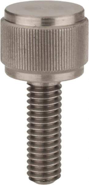 Morton Machine Works - 5/16-18 Knurled Shoulderless Flat Tip Grade 303 Stainless Steel Thumb Screw - 1-13/16" OAL, 9/16" Head Height - Industrial Tool & Supply