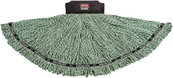 Rubbermaid - 2-1/2" Black Head Band, Medium Blended Fiber Loop End Mop Head - 4 Ply, Clamp Jaw & Side Loading Connection - Industrial Tool & Supply
