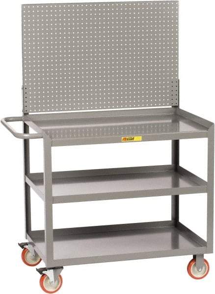 Little Giant - 1,200 Lb Capacity, 3 Shelf Mobile Workstation - 36" Wide x 24" Deep x 59-1/2" High, Steel, Gray - Industrial Tool & Supply