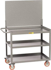 Little Giant - 1,200 Lb Capacity, 3 Shelf Mobile Workstation - 36" Wide x 24" Deep x 59-1/2" High, Steel, Gray - Industrial Tool & Supply