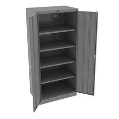 Tennsco - 5 Shelf Locking Storage Cabinet - Steel, 36" Wide x 24" Deep x 78" High, Medium Gray - Industrial Tool & Supply