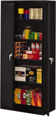 Tennsco - 5 Shelf Locking Storage Cabinet - Steel, 36" Wide x 18" Deep x 78" High, Black - Industrial Tool & Supply