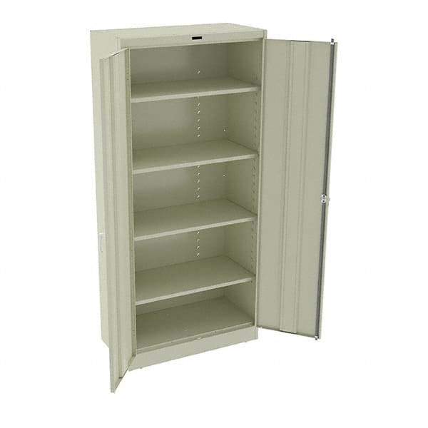 Tennsco - 5 Shelf Locking Storage Cabinet - Steel, 36" Wide x 18" Deep x 78" High, Sand - Industrial Tool & Supply