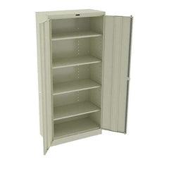 Tennsco - 5 Shelf Locking Storage Cabinet - Steel, 36" Wide x 18" Deep x 78" High, Sand - Industrial Tool & Supply