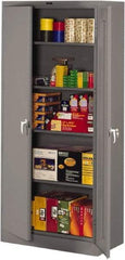 Tennsco - 5 Shelf Locking Storage Cabinet - Steel, 36" Wide x 18" Deep x 78" High, Medium Gray - Industrial Tool & Supply