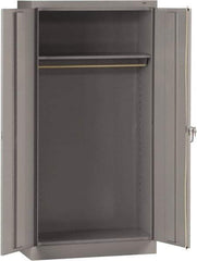 Tennsco - 2 Shelf Wardrobe Storage Cabinet - Steel, 36" Wide x 18" Deep x 72" High, Medium Gray - Industrial Tool & Supply