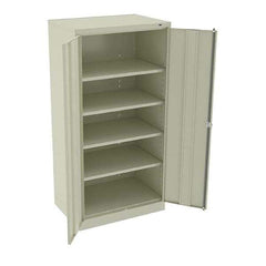 Tennsco - 5 Shelf Locking Storage Cabinet - Steel, 36" Wide x 24" Deep x 72" High, Champagne/Putty - Industrial Tool & Supply