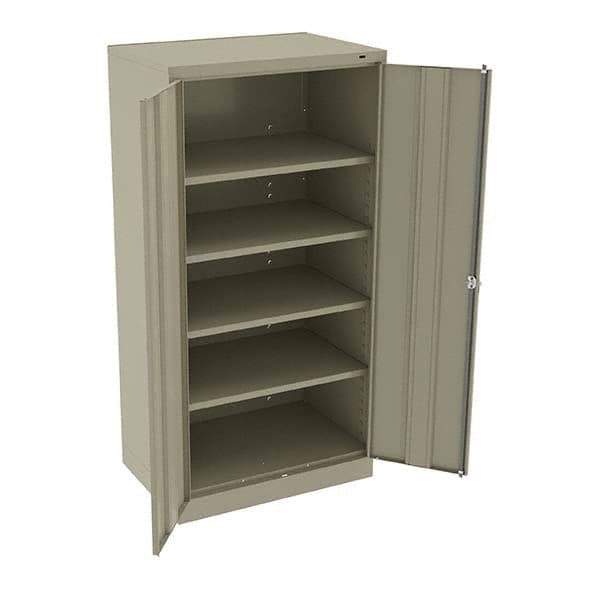 Tennsco - 5 Shelf Locking Storage Cabinet - Steel, 36" Wide x 24" Deep x 72" High, Sand - Industrial Tool & Supply
