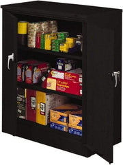 Tennsco - 3 Shelf Locking Storage Cabinet - Steel, 36" Wide x 18" Deep x 42" High, Black - Industrial Tool & Supply
