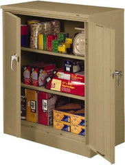 Tennsco - 3 Shelf Locking Storage Cabinet - Steel, 36" Wide x 18" Deep x 42" High, Sand - Industrial Tool & Supply