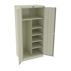 Tennsco - 6 Shelf Combination Storage Cabinet - Steel, 36" Wide x 24" Deep x 78" High, Champagne/Putty - Industrial Tool & Supply