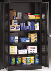 Tennsco - 5 Shelf Locking Storage Cabinet - Steel, 36" Wide x 18" Deep x 72" High, Black - Industrial Tool & Supply