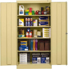 Tennsco - 5 Shelf Locking Storage Cabinet - Steel, 36" Wide x 18" Deep x 72" High, Sand - Industrial Tool & Supply