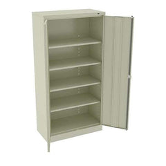 Tennsco - 5 Shelf Locking Storage Cabinet - Steel, 36" Wide x 18" Deep x 72" High, Champagne/Putty - Industrial Tool & Supply