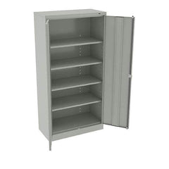 Tennsco - 5 Shelf Locking Storage Cabinet - Steel, 36" Wide x 18" Deep x 72" High, Light Gray - Industrial Tool & Supply
