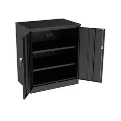 Tennsco - 3 Shelf Locking Storage Cabinet - Steel, 36" Wide x 24" Deep x 42" High, Black - Industrial Tool & Supply