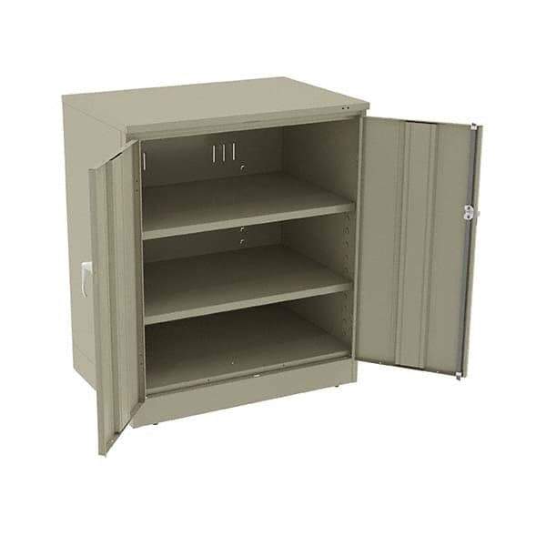 Tennsco - 3 Shelf Locking Storage Cabinet - Steel, 36" Wide x 24" Deep x 42" High, Sand - Industrial Tool & Supply