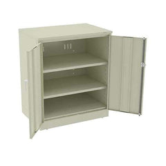 Tennsco - 3 Shelf Locking Storage Cabinet - Steel, 36" Wide x 24" Deep x 42" High, Champagne/Putty - Industrial Tool & Supply