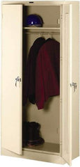 Tennsco - 2 Shelf Locking Storage Cabinet - Steel, 36" Wide x 24" Deep x 78" High, Champagne/Putty - Industrial Tool & Supply