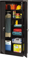 Tennsco - 6 Shelf Combination Storage Cabinet - Steel, 36" Wide x 18" Deep x 78" High, Black - Industrial Tool & Supply