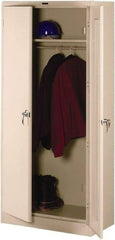 Tennsco - 2 Shelf Wardrobe Storage Cabinet - Steel, 36" Wide x 24" Deep x 78" High, Sand - Industrial Tool & Supply