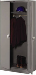 Tennsco - 2 Shelf Wardrobe Storage Cabinet - Steel, 36" Wide x 18" Deep x 78" High, Medium Gray - Industrial Tool & Supply