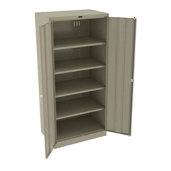 Tennsco - 5 Shelf Locking Storage Cabinet - Steel, 36" Wide x 24" Deep x 78" High, Sand - Industrial Tool & Supply