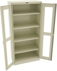 Tennsco - 5 Shelf Visible Storage Cabinet - Steel, 36" Wide x 18" Deep x 78" High, Champagne/Putty - Industrial Tool & Supply