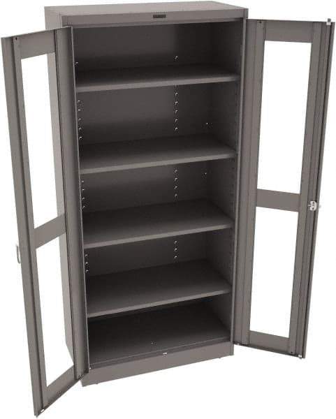Tennsco - 5 Shelf Visible Storage Cabinet - Steel, 36" Wide x 18" Deep x 78" High, Medium Gray - Industrial Tool & Supply
