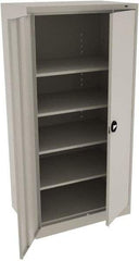 Tennsco - 5 Shelf Locking Storage Cabinet - Steel, 36" Wide x 24" Deep x 72" High, Light Gray - Industrial Tool & Supply