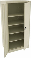 Tennsco - 5 Shelf Locking Storage Cabinet - Steel, 36" Wide x 24" Deep x 72" High, Champagne/Putty - Industrial Tool & Supply