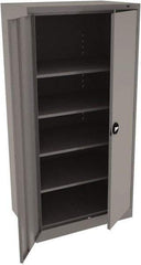 Tennsco - 5 Shelf Locking Storage Cabinet - Steel, 36" Wide x 24" Deep x 72" High, Medium Gray - Industrial Tool & Supply