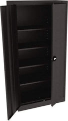 Tennsco - 5 Shelf Locking Storage Cabinet - Steel, 36" Wide x 18" Deep x 72" High, Black - Industrial Tool & Supply