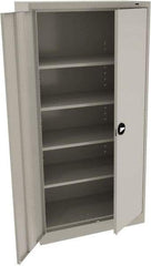 Tennsco - 5 Shelf Locking Storage Cabinet - Steel, 36" Wide x 18" Deep x 72" High, Light Gray - Industrial Tool & Supply