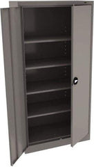 Tennsco - 5 Shelf Locking Storage Cabinet - Steel, 36" Wide x 18" Deep x 72" High, Medium Gray - Industrial Tool & Supply